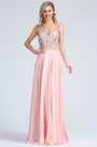 Robe de Soirée Sans Manches Perles Rose