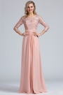 Blush A-line Overlace Prom Evening Dress