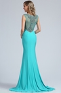 Light Blue Beaded Mermaid Evening Gown