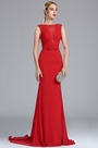 Elegant Red Long Mermaid Carpet Dress with Bowtie
