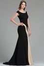 Elegant Black and Champagne Mermaid Occasion Dress
