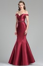 Vintage Red Off the shoulder Prom Evening Gown