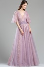 Pinkish Purple Lace Quinceanera Prom Gown Women Dress