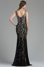 Classy Long Black Lace Prom Evening Gown