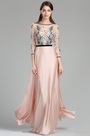 Pink & Black Embroidery Long Dress with Sleeves