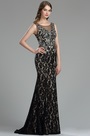 Classy Long Black Lace Prom Evening Gown