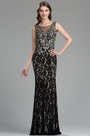 Classy Long Black Lace Prom Evening Gown