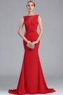 Elegant Red Long Mermaid Carpet Dress with Bowtie