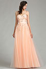 Peach Strapless Vestido de Noche Vestido de Baile