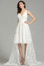 White Lace Designer Beach Wedding Dress