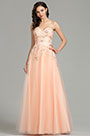 Peach Strapless Vestido de Noche Vestido de Baile