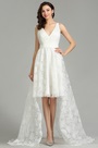 White Lace Designer Beach Wedding Dress