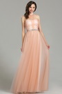 Glamorous Halter Peach Sequin Prom Dress