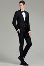 Maßanfertigung Schwarz Geschäftanzug Männer Anzug