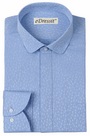 Custom Blue Club Collar Men Shirt