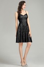 Sequins Short Black Cocktail Evening Dress