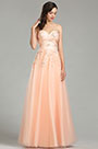 Peach Strapless Vestido de Noche Vestido de Baile