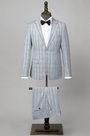 Gris Claire Costume sur Mesure pour Hommes