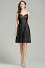 Sequins Short Black Cocktail Evening Dress
