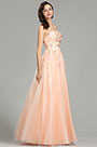 Peach Strapless Vestido de Noche Vestido de Baile