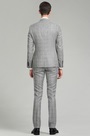 Costume sur Mesure à Carreaux Gris pour Homme