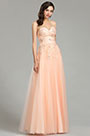 Peach Strapless Vestido de Noche Vestido de Baile