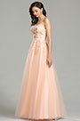 Peach Strapless Vestido de Noche Vestido de Baile