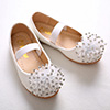 Zapatos de Niña de Flores Planos de Cuero con Punta Redonda
