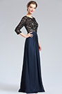 Черные и синие 3/4 рукава Мать платья невесты