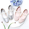 Girl's Simple Round Toe Flat Flower Dance Shoes