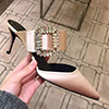 Women Satin Toe Closed High Heels Shoes