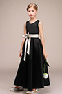 Black Long Sleeveless Flower Girl Dress
