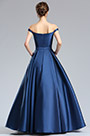 Schulterfrei Blau Puffy Formelle Abendkleid