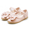 Girl's Closed Toe Leather Flat Buckle Flower Shoes