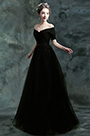 Sexy Off-Shoulder Black Long Women Party Dress