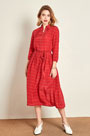 Red Classic Shirt Dress Wear to Work