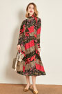 Silk Mini-long Printed Dress Day Wear