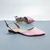 Suede Open Heel Pointed Flat Shoes