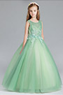 Robe Pour Fille Longue Verte Claire En Tulle