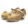 Girl's Lovely Sequin Round Toe Leather Flower Girl Shoes