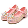 Girl's Lovely Sequin Round Toe Leather Flower Girl Shoes