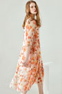 Silk 1/2 Sleeves Printed Dress Holiday Dress