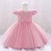 Lovely Lace Beadings Applique Baby Dress
