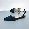 Suede Open Heel Pointed Flat Shoes