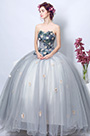 Sexy Corset Sleeves Grey formal Prom Party Gown
