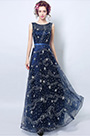 Blaue Glitter Elegantes Party Prom Abendkleid