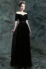 Sexy Off-Shoulder Black Long Women Party Dress