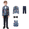 Boys Print One Button Closure Suits Show Tuxedo