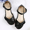 Girl's Round Toe Leather Flat Flower Dance Shoes