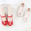 Girl's Bowknot Open Toe Leather Flat Flower Sandals Shoes